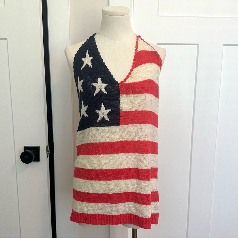 Patriotic Knit Halter Tunic | Size M